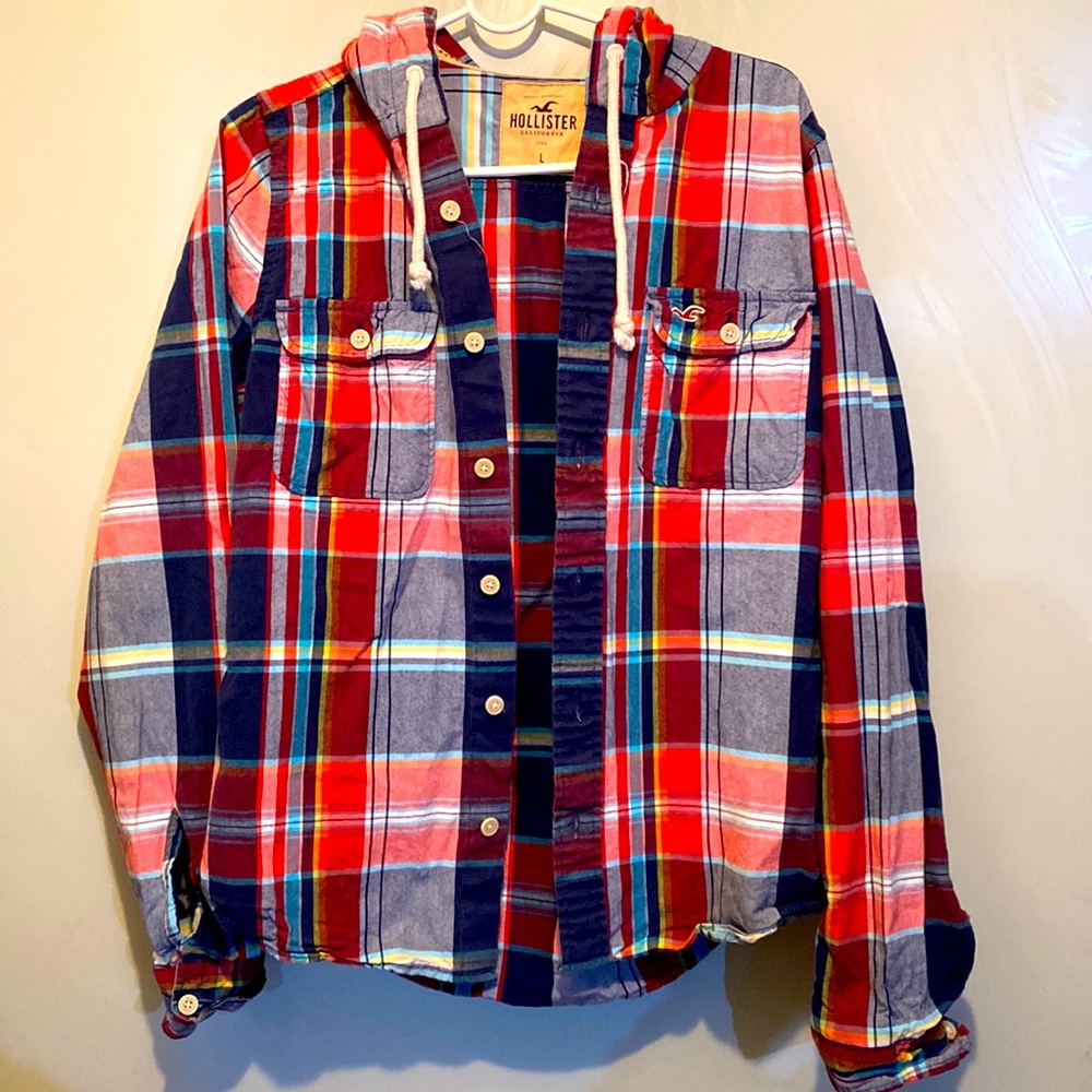 Hollister button down hoodie